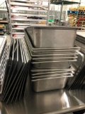 Lot of 10 Vollrath Super Pan 3 Stainless Steel Full Size Steam Table Pans w/ Lids, 6in