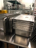 Lot of 10 Vollrath Super Pan 3 Stainless Steel Full Size Steam Table Pans w/ 8 Lids, 6in