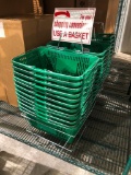 Plasticade Shopping Basket Set, 12 Baskets, 1 Wire Rack, Used