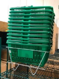 Plasticade Shopping Basket Set, 12 Baskets, 1 Wire Rack, Used