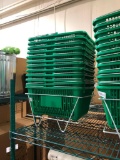 Plasticade Shopping Basket Set, 12 Baskets, 1 Wire Rack, Used
