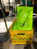 Crate of Therm-O-Stack Insulated Lunch Bags w/ Eat-Fit-Go logo, Lime