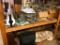 Contents of Shelving Unit - Lot of Hangers, Old Trophies, Trophy Parts, Old Sporting Goods, Braces,