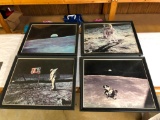 Lot of 4 Apollo 11 First Moon Landing Framed Prints 22