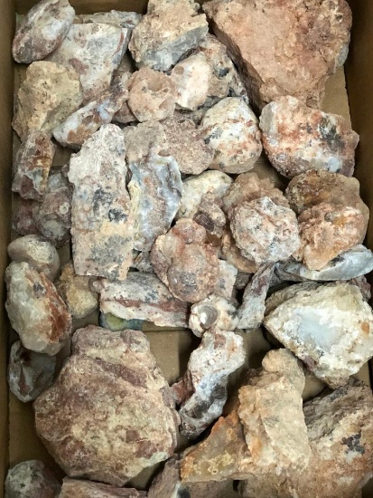 Fire Agate, Rough, Large Lot, Contents of Box