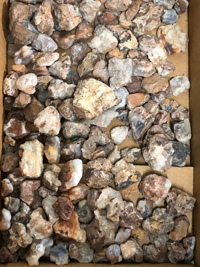 Huge Lot of Fire Agates, Rough, Contents of Box