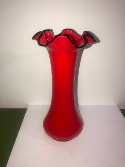 Tango Czech Glass Art Glass Vase 9.5in