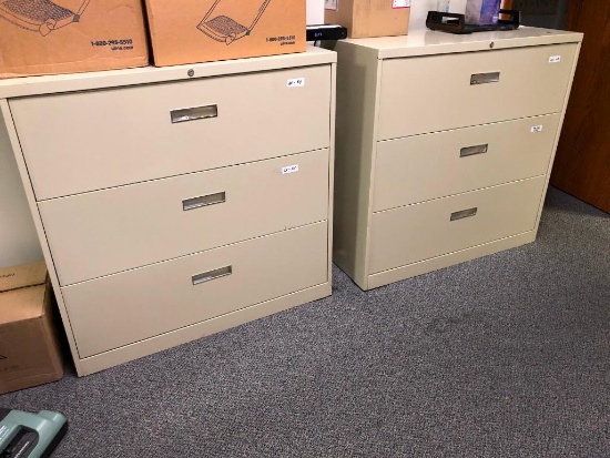 Lot of 2 Lateral File Cabinets