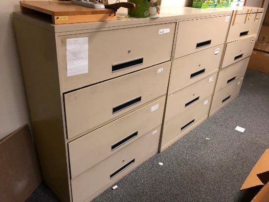 Lot of 3 Lateral File Cabinets