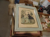 Box Full of 1800's Fashion Pictures Framed