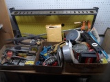 Work Bench and 3 Boxes of Tools