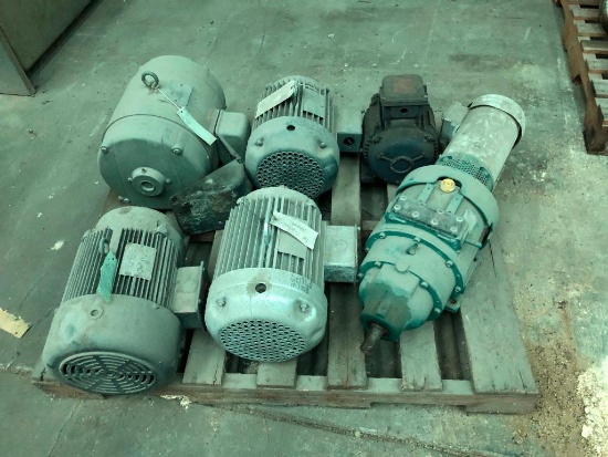 Pallet of Motors & Pumps: 10HP, 20HP, 8HP, Others, Some 3Ph