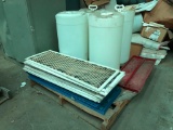 Expanded Flat Metal Screen Panels (38in x 14in), Plus 4 Poly Water Containers