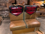 Three Custom Made Leather Booths, Western Theme, Iron & Composite Wood Base - Sold Unassembled