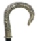 Silver Serpent Crook Handled Dress Cane, Ornate Handle