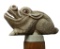 Bone or Tusk Carved Animal Figural Cane, Tusked Animal with Sharp Teeth