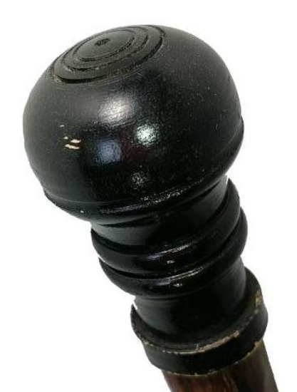 Turned Wood Dress Cane with Knob Handle
