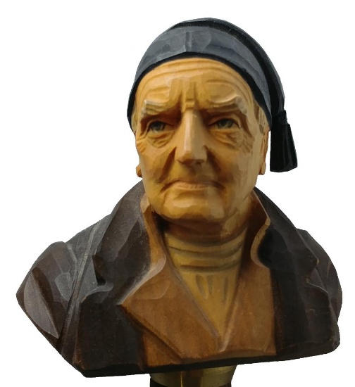 Carved Peasant Woman Cane