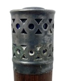 Classic Dress Cane with Silver or Mixed Metal Art Deco Design Handle w/ Polished Blue Swirl Stone