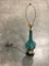 Vintage Art Glass Lamp, VG Condition, No Shade, Aqua, Purple, Green Colors