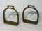 Civil War Era Solid Brass Stirrups, US Military Watervliet Arsenal N.Y. - P.V.H. Initials, 5.5in x