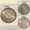 Lot of 3 - Morgan Silver Dollars, 1882, 1896 and 1903