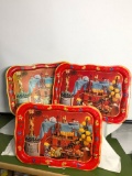 Lot of 3 Coca-Cola Serving Trays, Metal