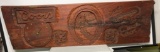 Coors Beer Carved Wooden Sign w/ Clock, One Piece of Wood, Heavy, 14in x 48in