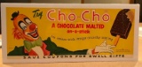 1950 Try Cho-Cho Ice Cream NOS Litho 19in x 6in w/ Clown Graphics