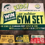 Set of 4 Lithos, Canada Dry, NOS, 24in x 18in Drink Wink, Gym Set, Hi-Spot, Canada Dry