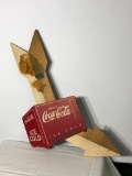 Coca-Cola Wood & Masonite Sprite Boy & Coke Cooler Arrow Sign, 30in