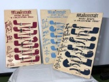 Lot of 3 Vintage Cardboard Mastercraft Tobacco Pipe Store Display Boards Showing Styles of Pipes