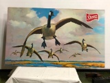 Vintage Masonite Stroz Beer Sign, 20in x 34in, Canadian Geese