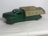 Buddy L Dump Truck Moline ILL Tin or Pressed Steel Toy Truck, 13in (Missing Front Bumper