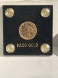 Gold Coin: 1873 S $2.50 Gold Piece, Solder on Reverse