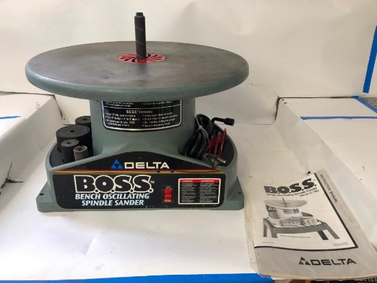 DELTA, “B.O.S.S. Bench Oscillating Spindle Sander (Model 31-780) with dust collection port.