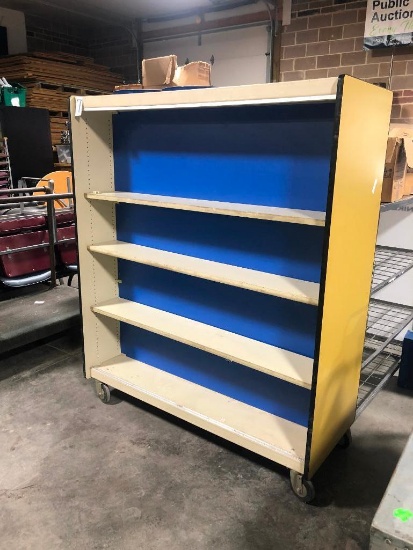 HD Rolling Display Shelving Unit, Double Sided, Great For Books or Retail Items, 72in x 60in x 24in