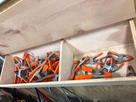 Large Bin of Hand Clamps