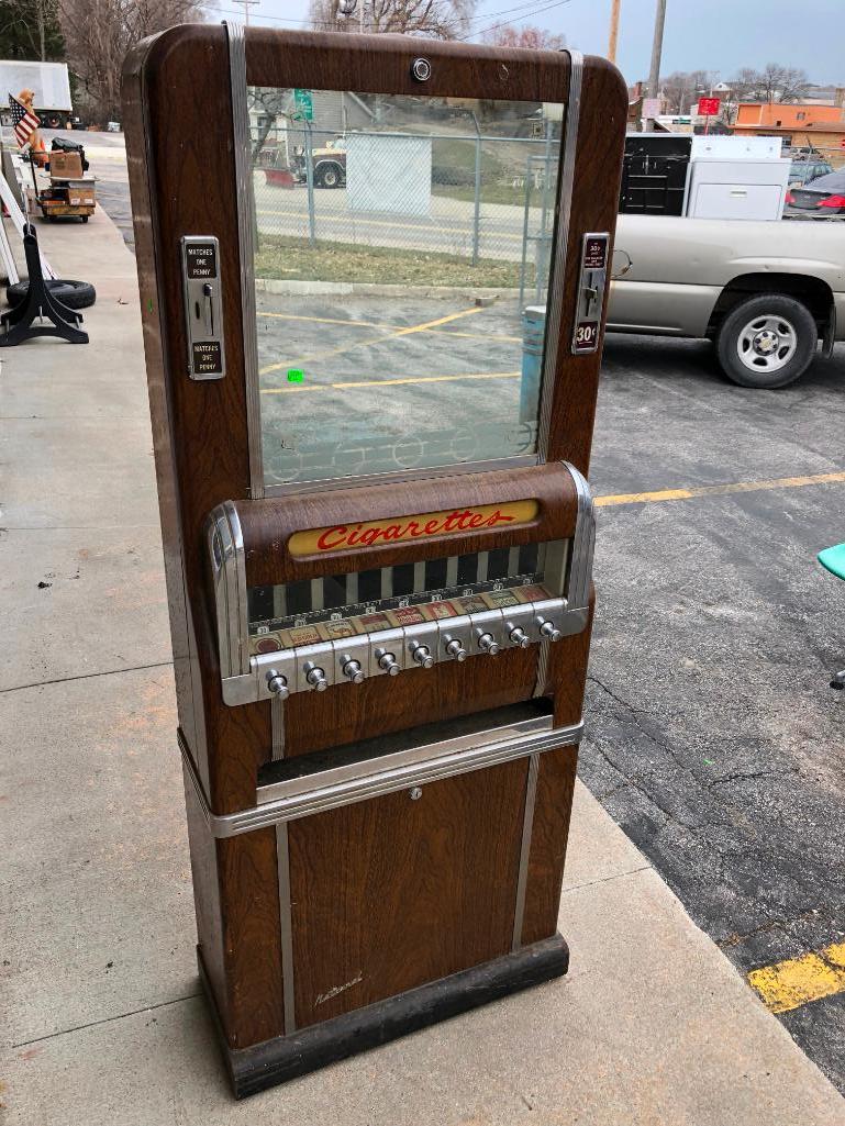 coin operated cigarette dispenser Vintage National Coin-Op Cigarette Vending
