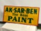 Rare AK-SAR-BEN Paints Tin Sign, 28in x 20in, Local Omaha Sign by Stout Sign Co.