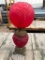 Frosted Cranberry or Red Gone With the Wind Lamp, Electric