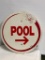 Peony Park Sign - Pool w/ Arrow and Peony Park Skunk Logo, 18in