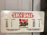 Peony Park Skeeball Sign, 9 Balls for a Quarter, 72in x 36in