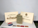 1950 Peony Park Food Menu, Four Tickets, Souvenir Folders, Pin Back Button from Peony Park