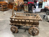 Early Eastern European Waxed Pine Goat Cart or Farm Cart, Emacart 44 Primitive