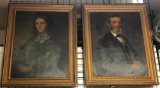 Matching Set of 19th Century Oil Paintings of Man and Wife, 42in x 33in ea