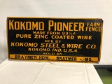 Embossed Tin Sign, Kokomo Pioneer Farm Fence, Kokomo, IND 20in x 9.5in