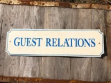 Peony Park Wooden Sign, Guest Relations, 36in x 10in