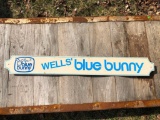 Wells Blue Bunny Ice Cream Peony Park Sign, 48in x 6in w/ Blue Bunny Logo
