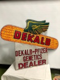 Dekalb Flying Ear Die Cut Masonite Sign, Dekalb-Pfizer Genetics Dealer Sign